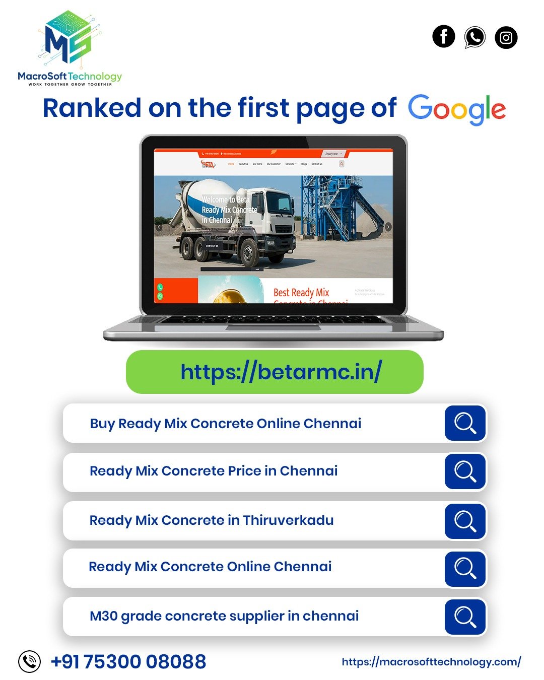 Beta Ready Mix Concrete Google Page 1 SEO Proof