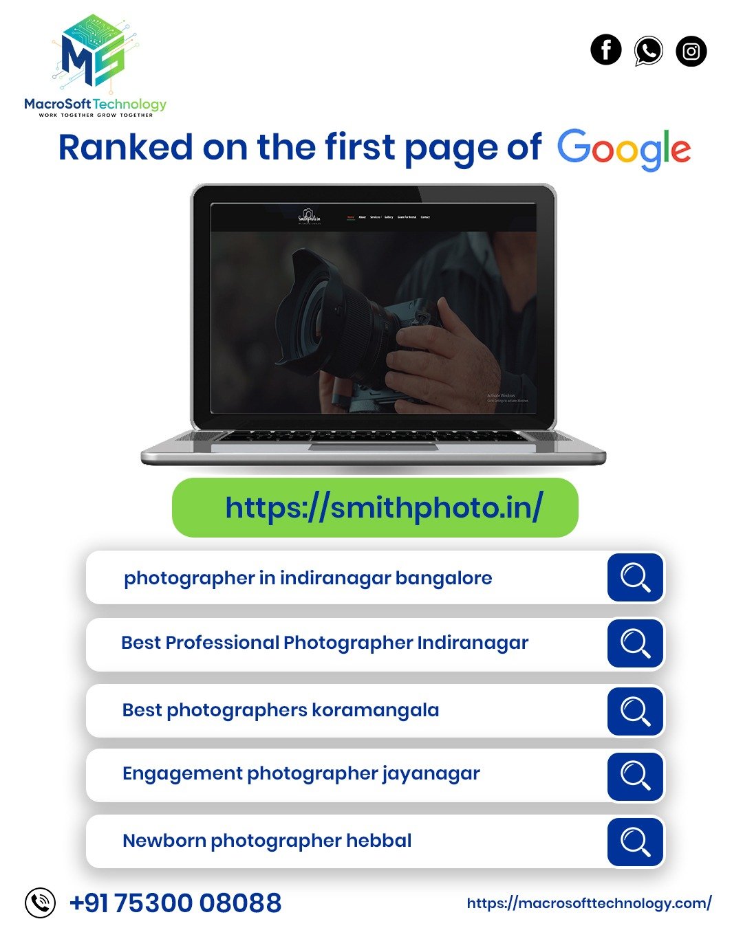Smith Photography Studio Google Page 1 SEO Proof