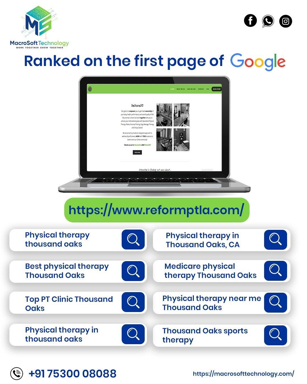 Reform Physical Therapy LA Google Page 1 SEO Proof